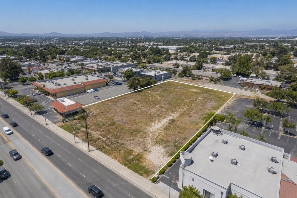 Concept aerial image of a vacant infill land parcel