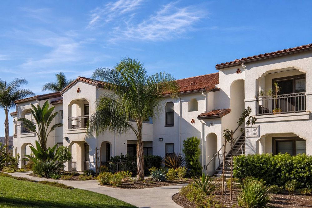 Concept image of a Southern California multifamily apartment complex